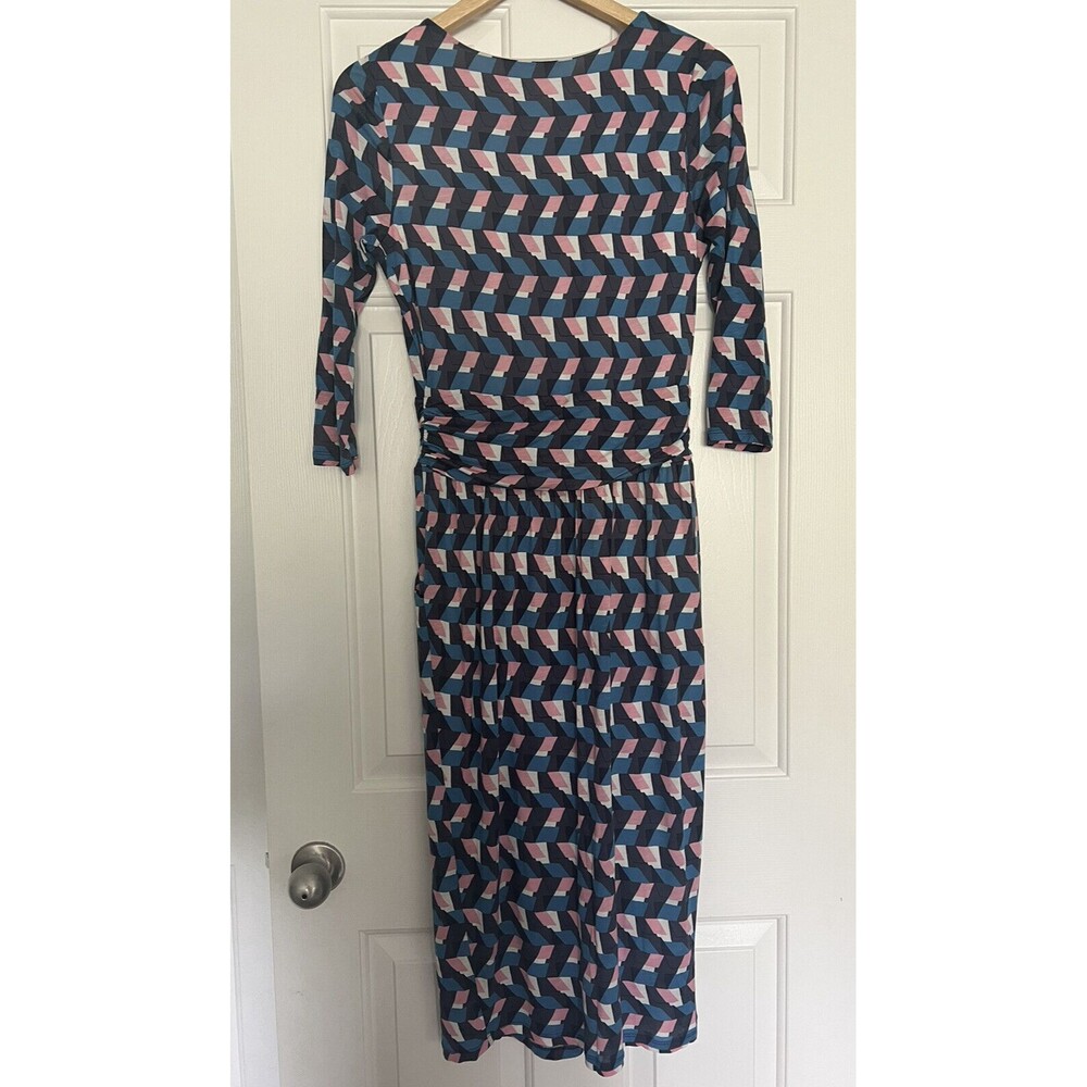 Boden Dress Geometric Print Midi Lined Size 8L Pockets - Picture 10 of 12